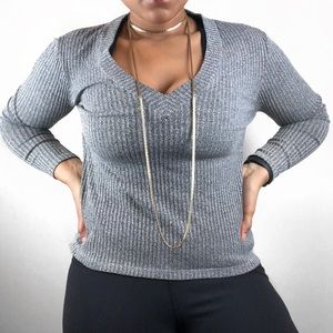 United Colors Of Benetton • V-neck Knit Blouse.